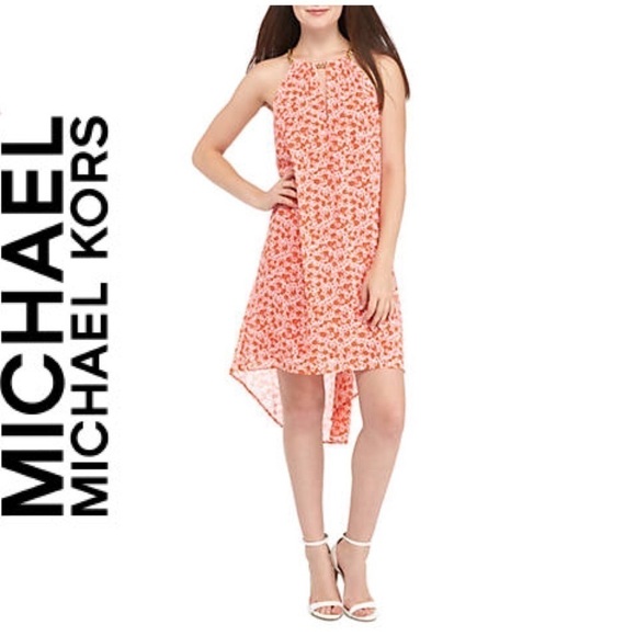 MICHAEL Kors Lydia Chain Neck Dress White Sangria - Picture 3 of 5